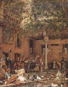 John Frederick Lewis The Hosh (Courtyard) of the House of the Coptic Patriarch Cairo (mk32) oil on canvas